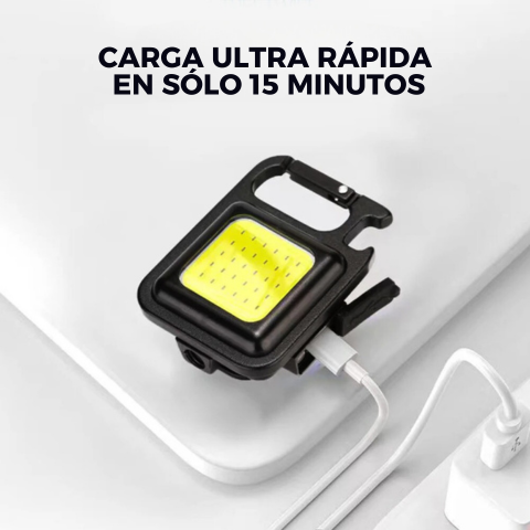 MINI LINTERNA LED 6 en 1 con Altísima potencia de alta calidad premium, 4 intensidades de brillo y carga USB.